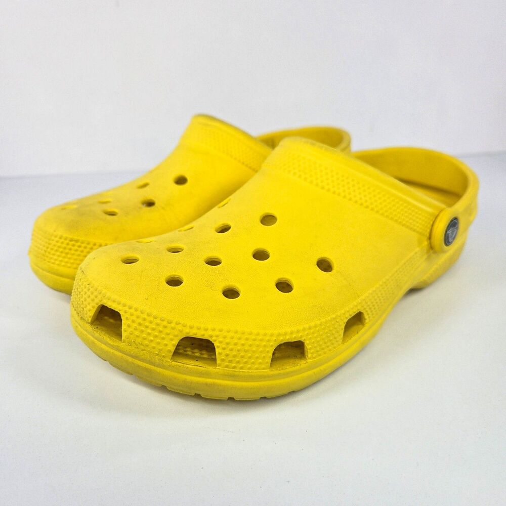 Crocs Classic Clogs Yellow Slip On Shoes Men's 7 Women's 9